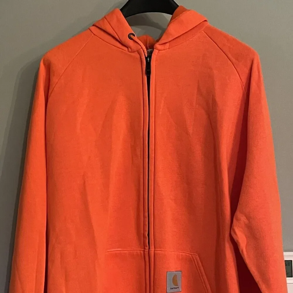 Vintage Carhartt‎ Jacket zip up Hooded Workwear Sweatshirt lined Sz XXL